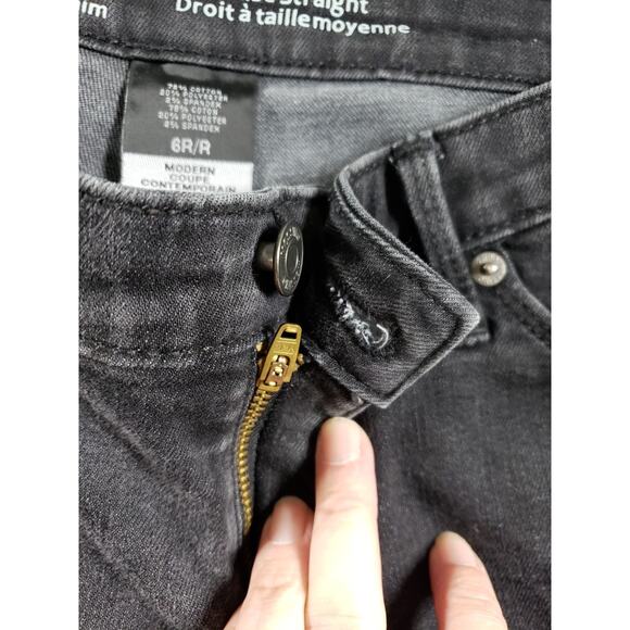Mossimo Jeans Size 6 Womens Black Stretch Pants Dark Wash Mid Rise Straight - Picture 4 of 11